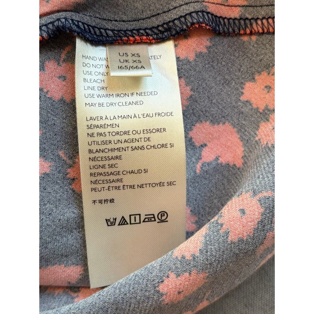 Maeve Anthropologie Women's Skirt Size XS Red Floral Navy Dressy Midi - Picture 5 of 7